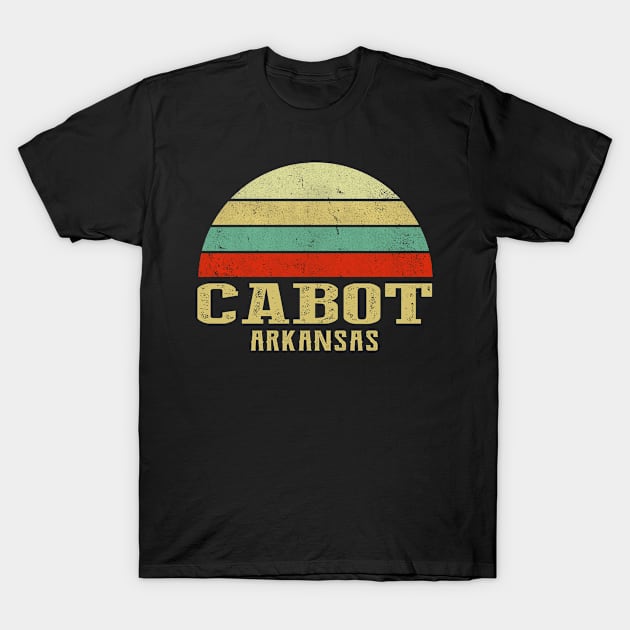 Cabot Arkansas Vintage Retro Sunset T-Shirt by Curry G